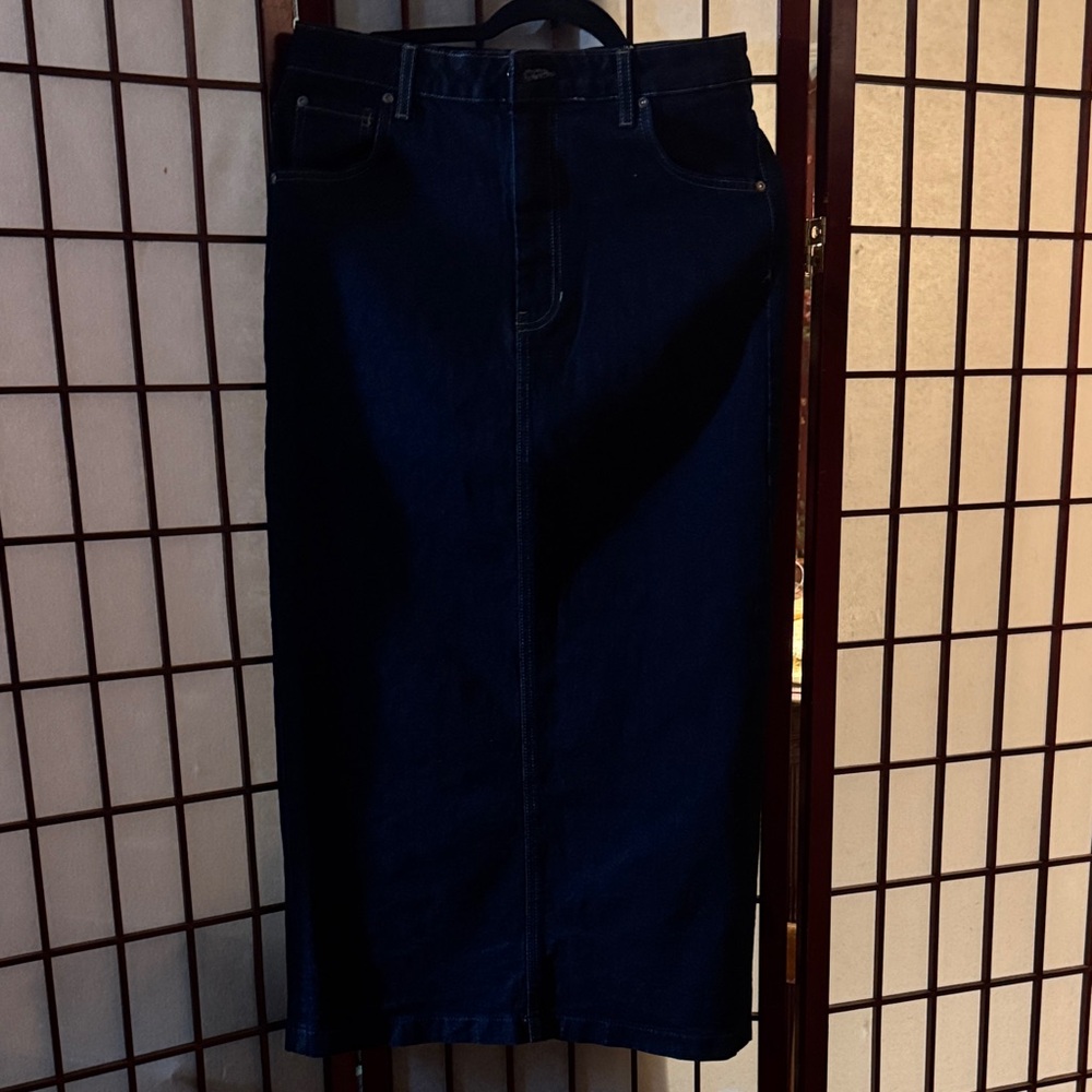 Zara Dark Blue Denim Pencil Skirt